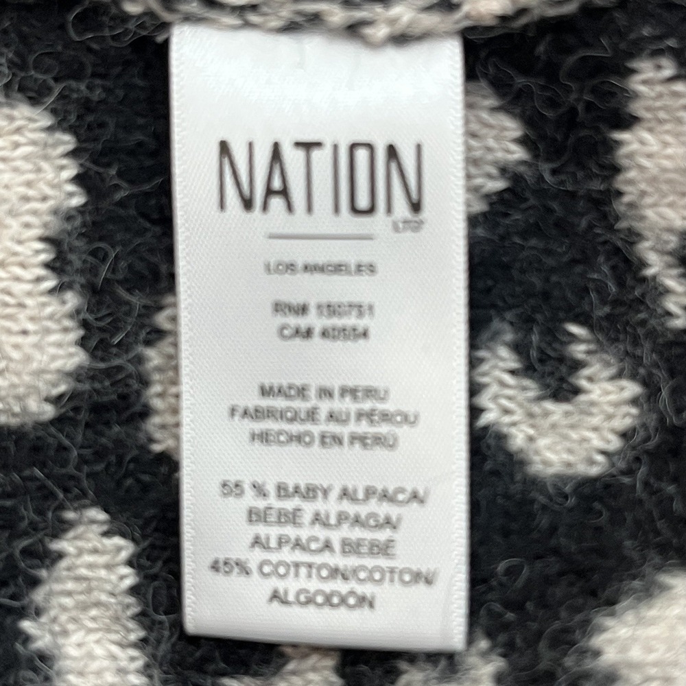 Nation LTD Trixie Baby Alpaca Cotton Cheetah Print Jacquard Knit Sweater Size M - Picture 8 of 9